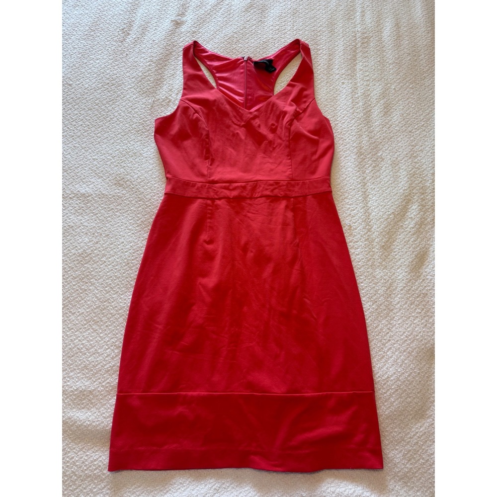 Cynthia Rowley Red Sleeveless Racerback V-Neck Sheath Dress Size 6